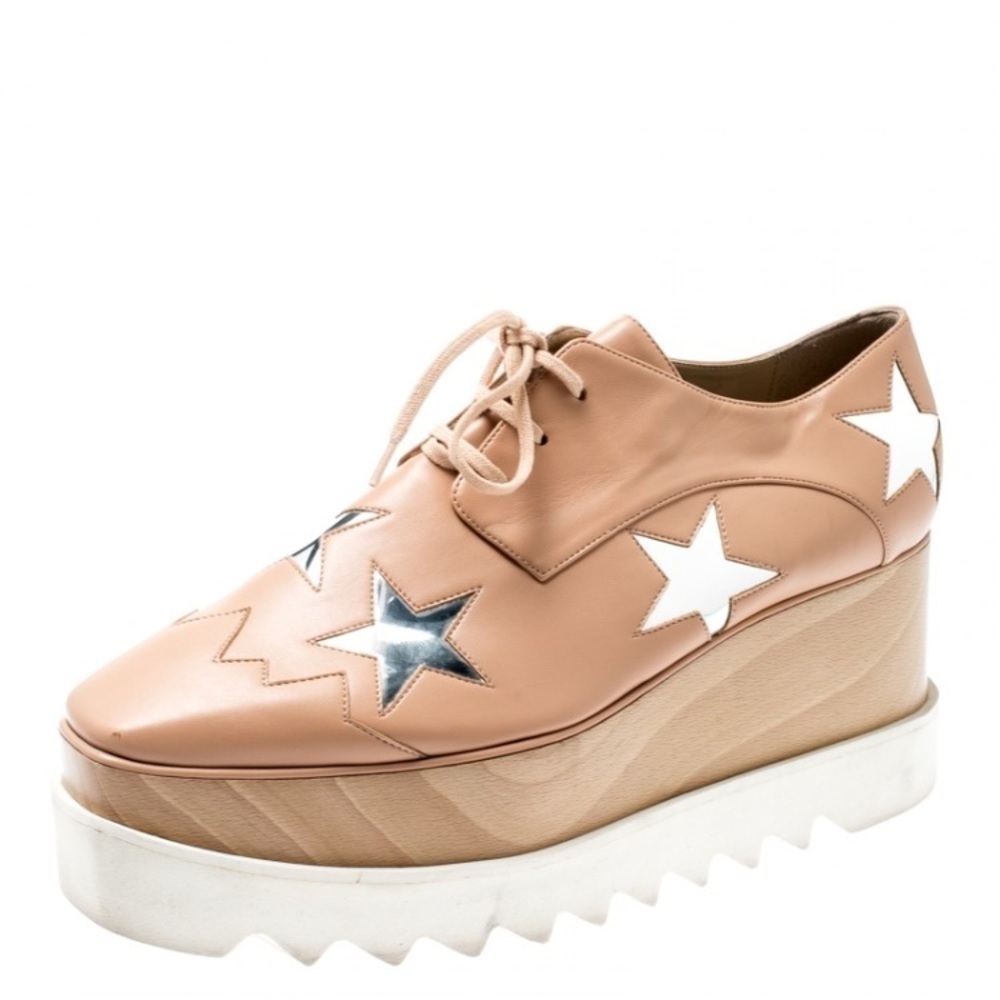 Stella McCartney Elyse Vegan Leather Star Mega Platform Oxford Lace Up Creepers